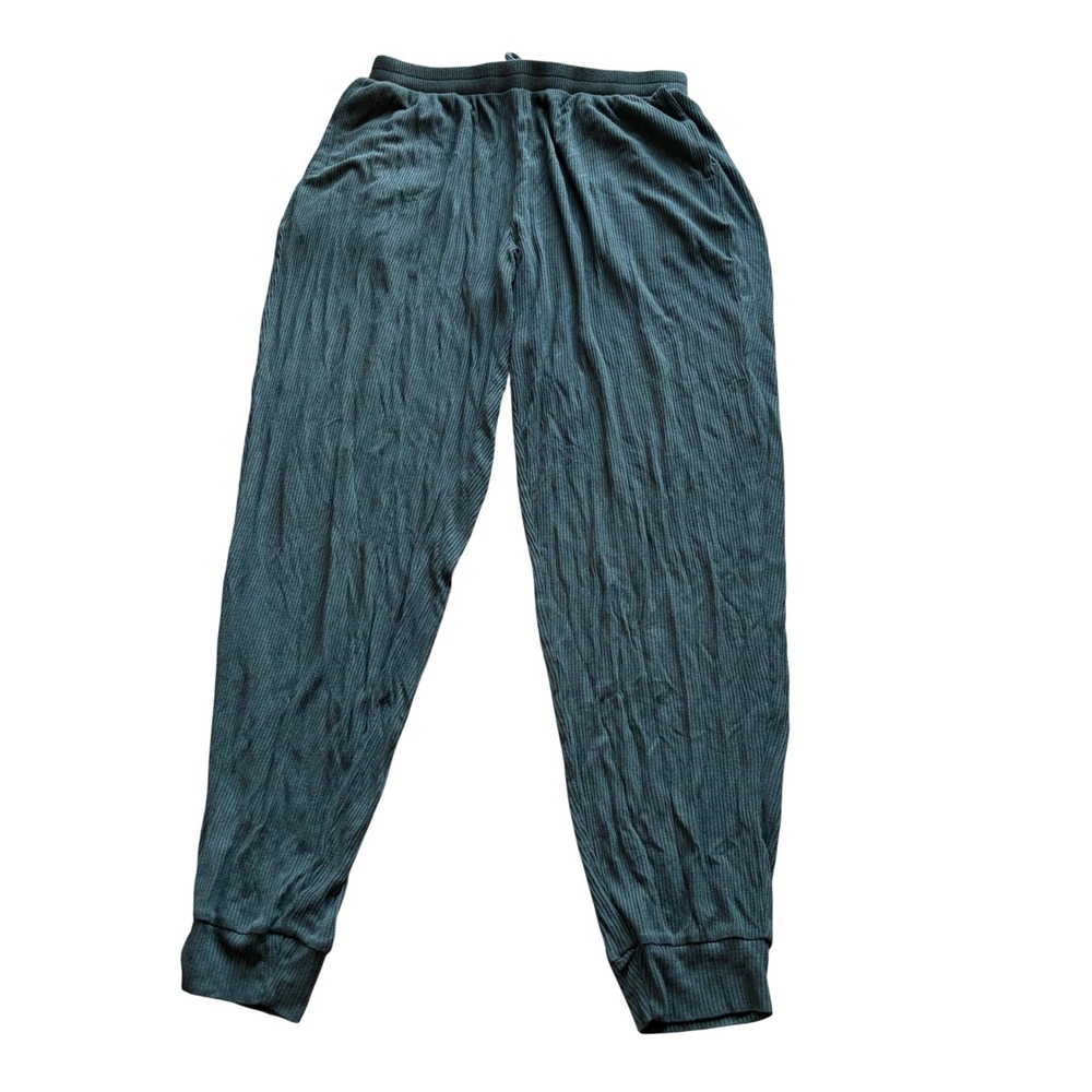 Alo Yoga Womens Ribbed Jogger Pants Dark Green Modal Spandex Size M